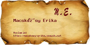 Macskásy Erika névjegykártya