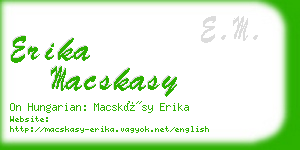 erika macskasy business card